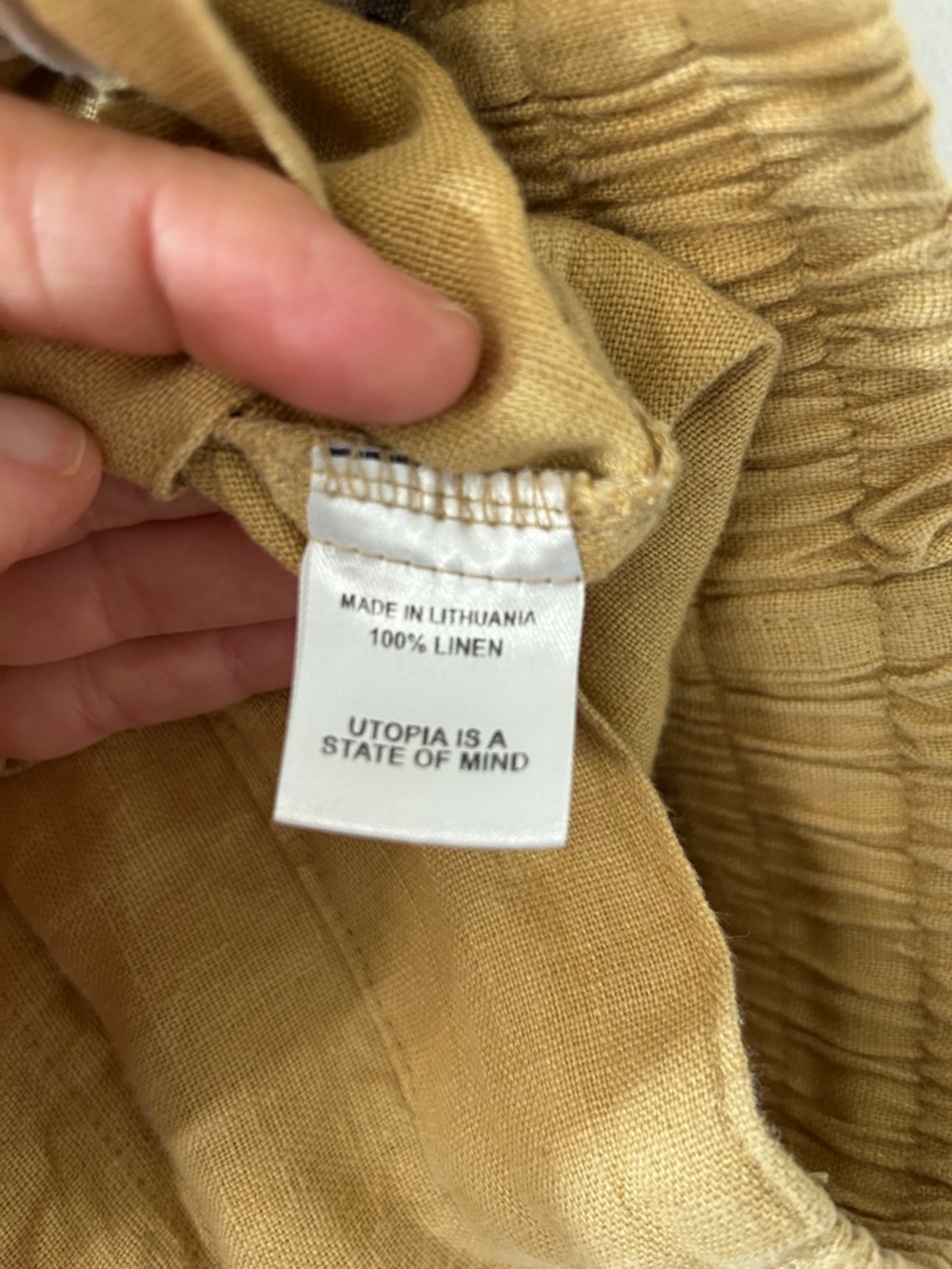 Flax Linen Wide-Leg Pants Women’s S Mustard Yellow Elastic Waist Beach Casual - Picture 8 of 16